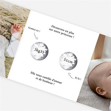 Faire-part naissance poésie tryptique - Détail du faire-part