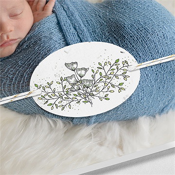 Faire-part naissance moderne et tendance ensemencé - Détail du faire-part