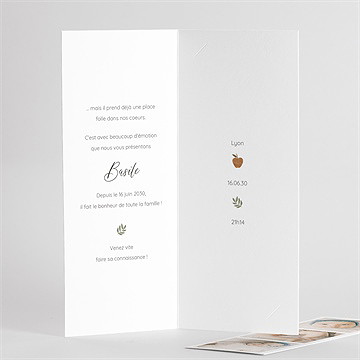 Faire-part naissance présentation photomaton - Intérieur du faire-part 2