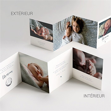 Faire-part naissance notre petit coeur à gratter - Vue d'ensemble