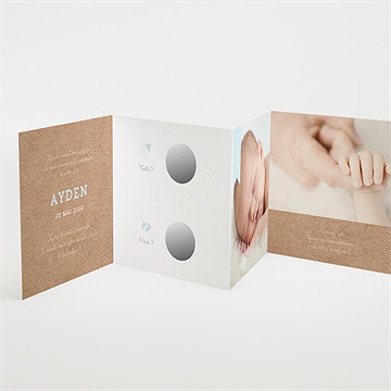 Faire-part naissance cocotte en folie ! à gratter - Détail du faire-part