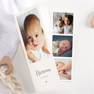 Faire-part naissance notre petit coeur photomaton