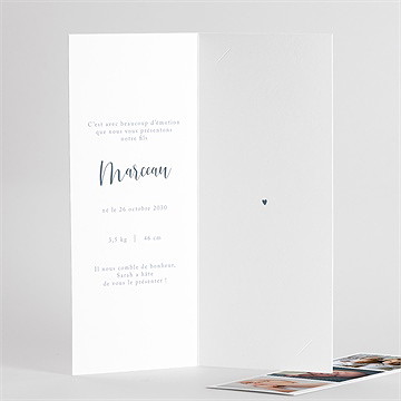 Faire-part naissance notre petit coeur photomaton - Détail de l'intérieur