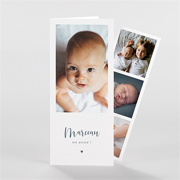 Faire-part naissance notre petit coeur photomaton - Vue d'ensemble