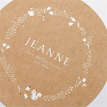 Faire-part naissance faire-part enveloppe dorure - Détail du faire-part