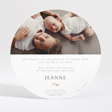 Faire-part naissance faire-part enveloppe dorure - Dos du faire-part