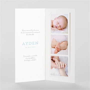 Faire-part naissance cocotte en folie ! photomaton - Intérieur du faire-part