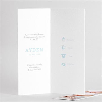 Faire-part naissance cocotte en folie ! photomaton - Intérieur du faire-part