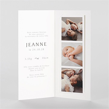 Faire-part naissance faire-part enveloppe photos - Intérieur du faire-part