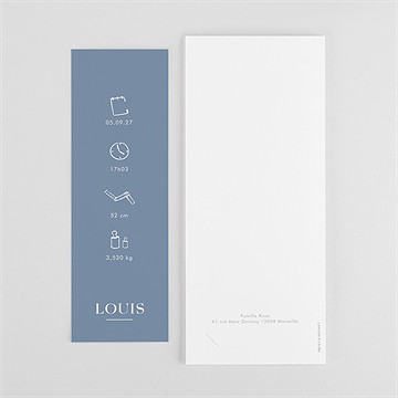 Faire-part naissance moderne et tendance photomaton - Dos du faire-part