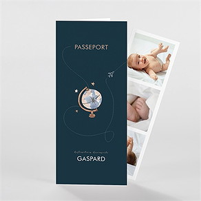 Faire-part naissance premier passeport photomaton