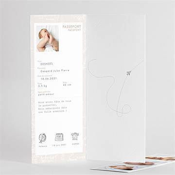 Faire-part naissance premier passeport photomaton - Détail de l'intérieur