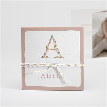 Faire-part naissance belle initiale accordéon