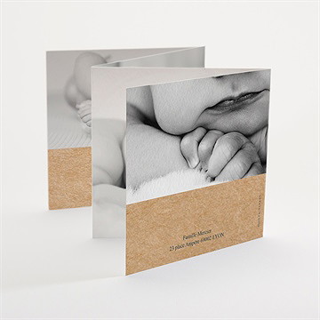 Faire-part naissance on vous présente accordéon - Dos du faire-part