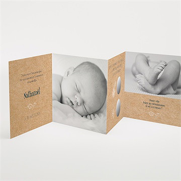 Faire-part naissance on vous présente accordéon - Intérieur du faire-part