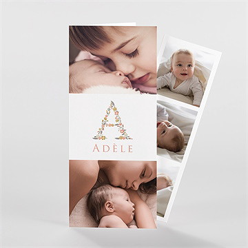 Faire-part naissance belle initiale photomaton - Vue d'ensemble