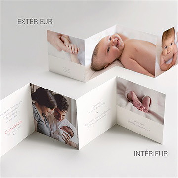 Faire-part naissance ma présentation accordéon - Intérieur du faire-part