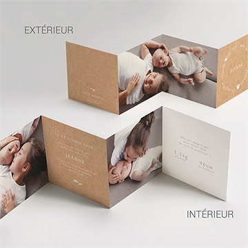 Faire-part naissance faire-part enveloppe accordéon - Vue détaillée