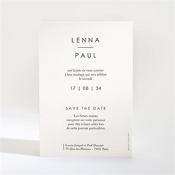 Save the Date mariage liés - Dos de la carte