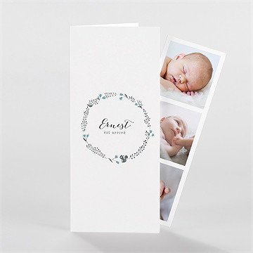 Faire-part naissance dans sa couronne photomaton
