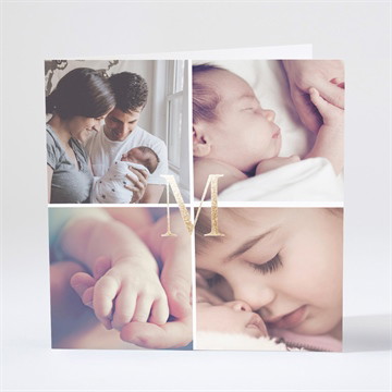 Faire-part naissance ma présentation dorure