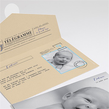 Faire-part naissance mon petit passeport enveloppe - Intérieur du faire-part