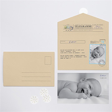 Faire-part naissance mon petit passeport enveloppe - vue d'ensemble