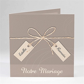Faire-part mariage le duo carré plié