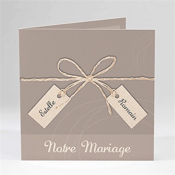 Faire-part mariage le duo carré plié