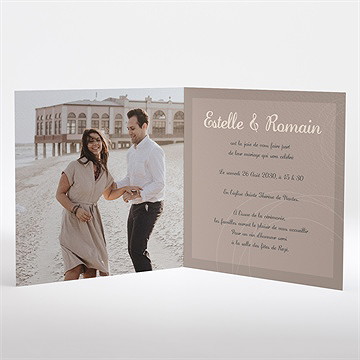 Faire-part mariage le duo carré plié - Intérieur du faire-part