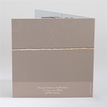 Faire-part mariage le duo carré plié - Dos du faire-part