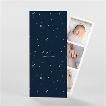 Faire-part naissance neige étoilée photomaton