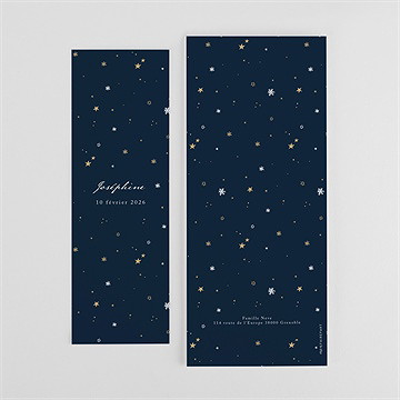 Faire-part naissance neige étoilée photomaton - Dos du faire-part