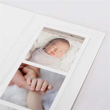 Faire-part naissance neige étoilée photomaton - Détail du faire-part