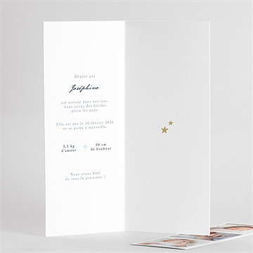 Faire-part naissance neige étoilée photomaton - Intérieur du faire-part 2