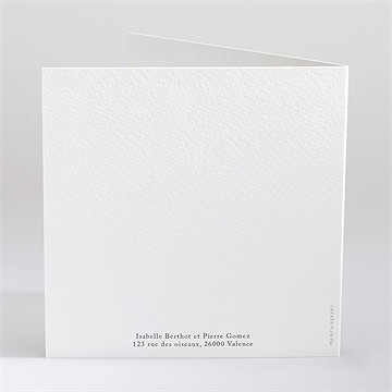 Faire-part mariage dans le sable plié - Dos du faire-part