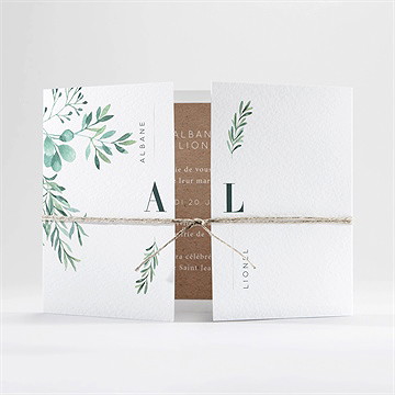 Faire-part mariage let love grow ! ficelle