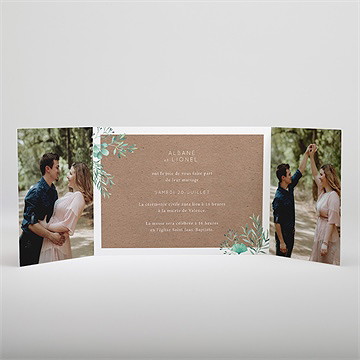 Faire-part mariage let love grow ! ficelle - Intérieur du faire-part