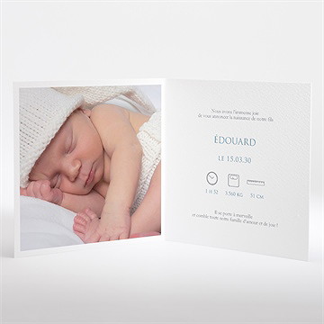 Faire-part naissance pictogrammes plié - Intérieur du faire-part