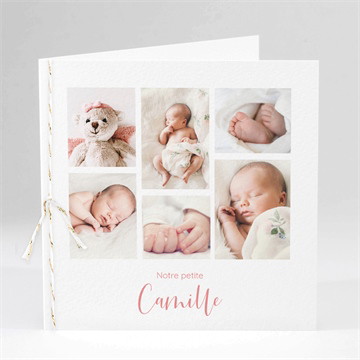 Faire-part naissance jolie mosaïque plié