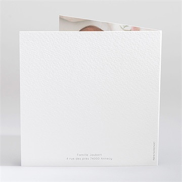 Faire-part naissance jolie mosaïque plié - Dos du faire-part