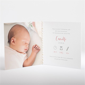 Faire-part naissance jolie mosaïque plié - Intérieur du faire-part