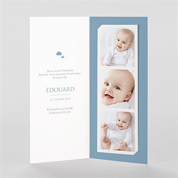 Faire-part naissance pictogrammes photomaton - Intérieur du faire-part