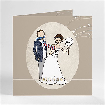 Faire-part mariage illustrations humour bracelet