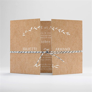 Faire-part mariage bohème écolo ficelle