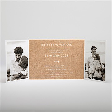 Faire-part mariage bohème écolo ficelle - Intérieur du faire-part