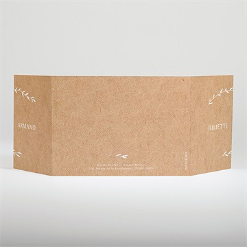 Faire-part mariage bohème écolo ficelle - Dos du faire-part