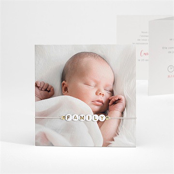 Faire-part naissance jolie mosaïque bracelet