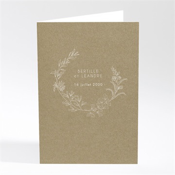 Menu mariage festivités plié portrait