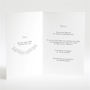 Menu mariage festivités - Intérieur du menu